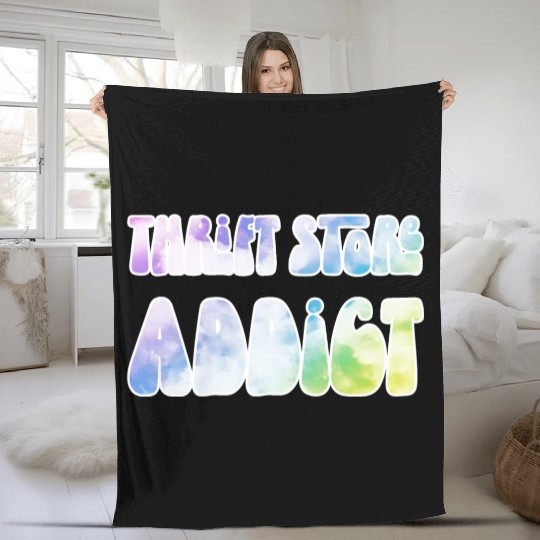 Thrift Store Addict pastel clouds Fleece Blankets