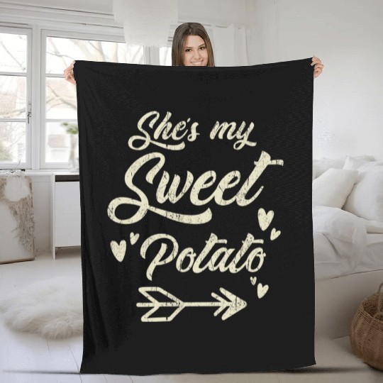 She My Sweet Potato Fleece Blankets