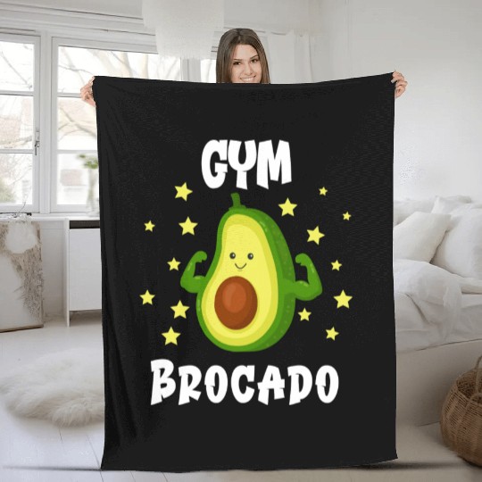 Gym Bro Avocado ness Fleece Blankets