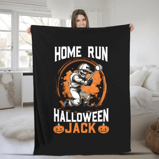 Baseball Halloween Trick Or Treat Baseball Player Fleece Blankets