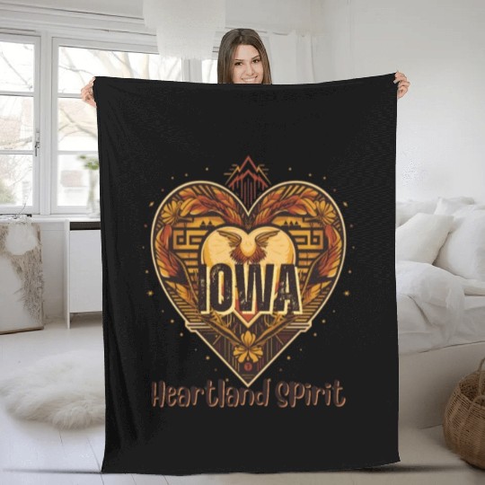 IOWA Heartland Spirit Fleece Blankets