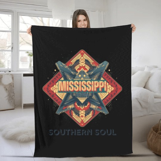 Mississippi vibes Fleece Blankets