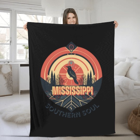 Mississippi vibes Fleece Blankets