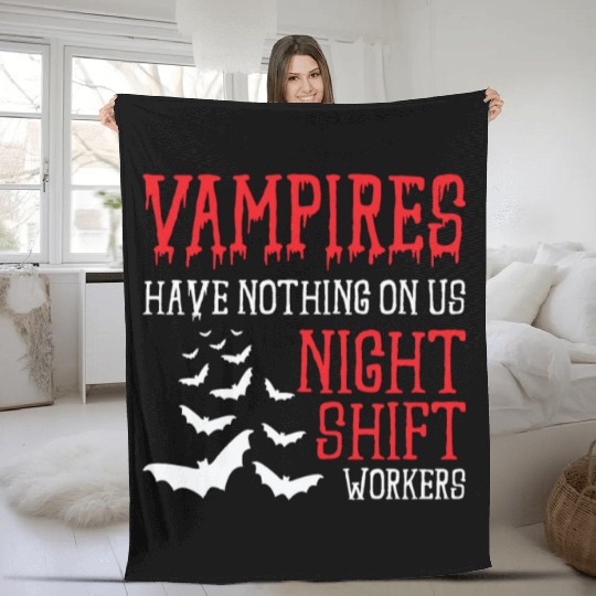 Night Shift Worker Graveyard Duty Fleece Blankets