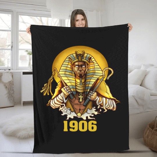 1906 Sphinx Alpha Ace Fraternity Pharoah Fleece Blankets