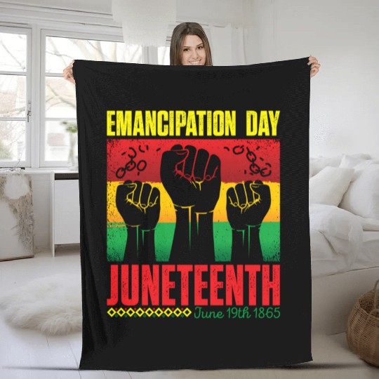 Ecipation Day 1865 African American Juneteenth Fla Fleece Blankets