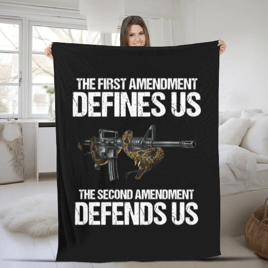 First Amendment Defines Us - The Second Amendment Fleece Blankets