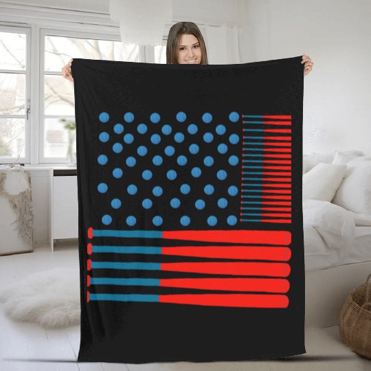 Baseball Stars & Stripes: A Patriotic Swing Fleece Blankets
