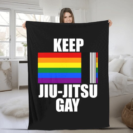 Keep Jiu Jitsu Gay LGBT LGBTQ Pride Month 2023 Fleece Blankets
