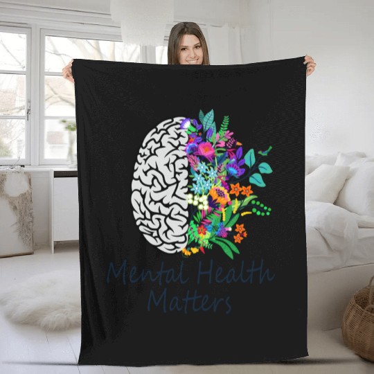 Mental Health Matters Brain Illness Mental Health Fleece Blankets
