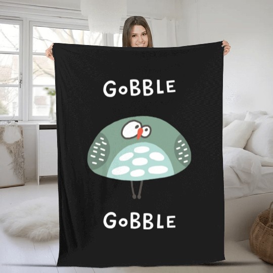 Gobble Gobble Strange Bird Fleece Blankets