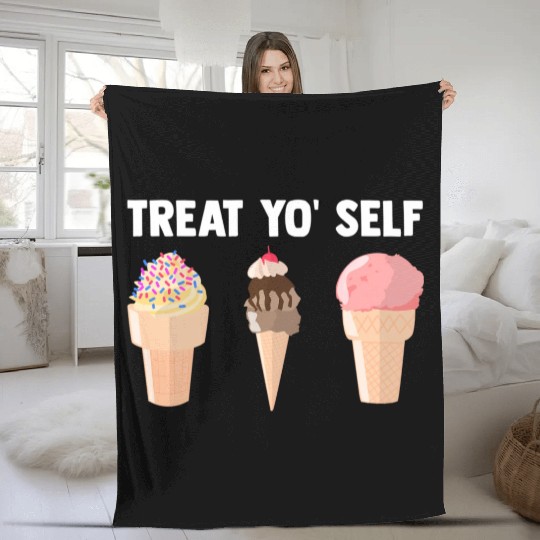 Ice Cream Treat Yo' Self Summertime Sherbet Gelato Fleece Blankets