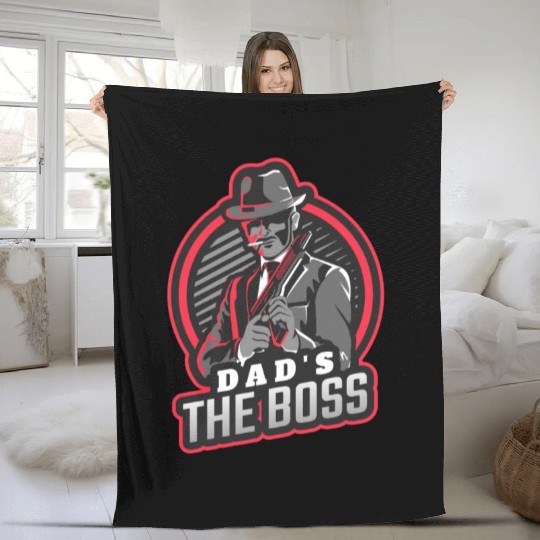 Dad's the boss. Fleece Blankets