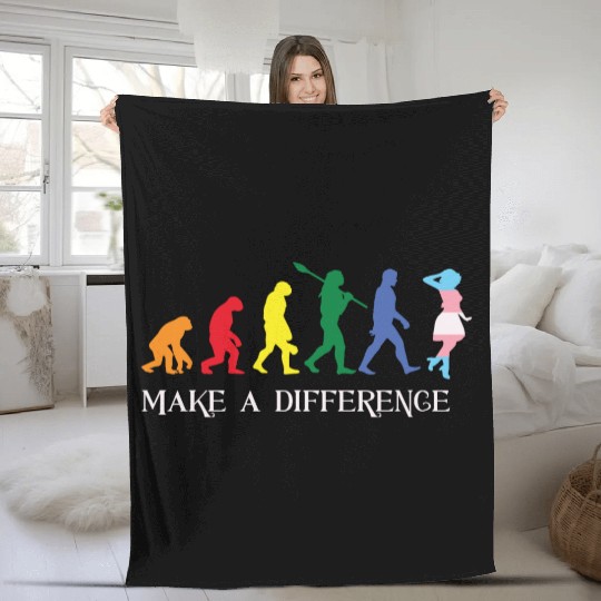 Gay Pride LGBT Human Evolution Gay Fleece Blankets