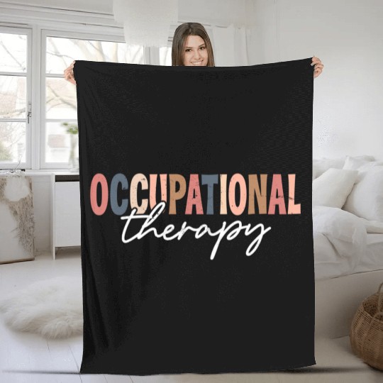 Vintage Ot Occupational Therapy Therapist Ot Month Fleece Blankets