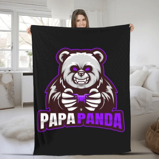 Papa Panda Fleece Blankets