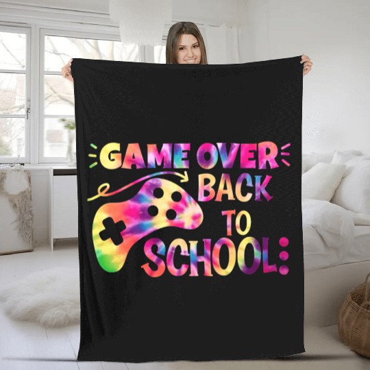 Game Over Back To School First Day Of School Fleece Blankets