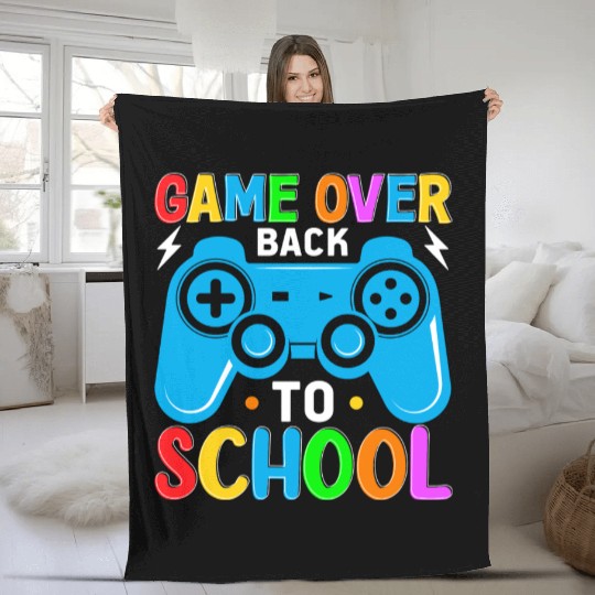 Game Over Back To School Fleece Blankets