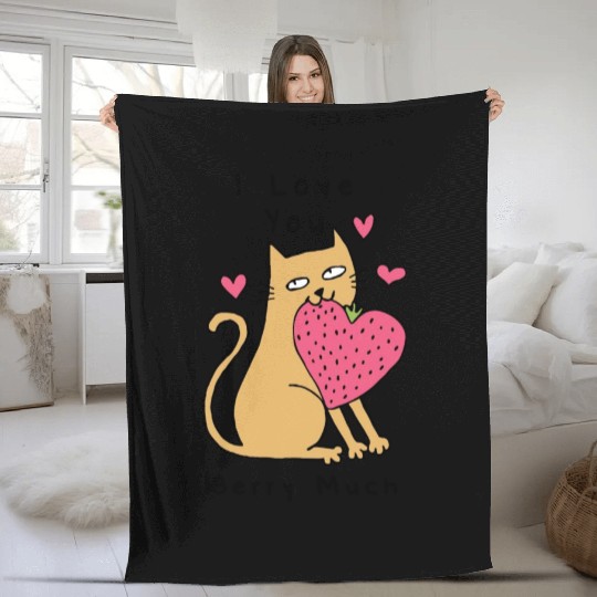I Love You Berry Much Fleece Blankets