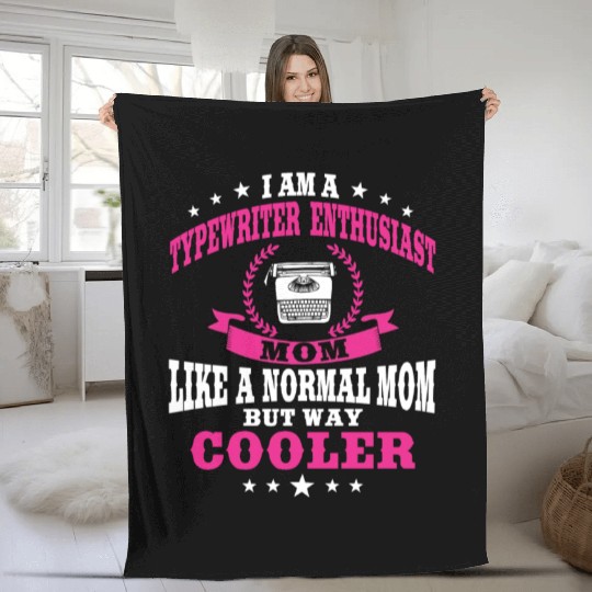 Typewriter Enthusiast Mom Mother's Day Fleece Blankets