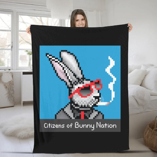 Citizens of Bunny Nation NFT #14 Artwork Fleece Blankets