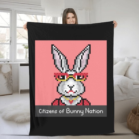 Citizens of Bunny Nation NFT #19 Artwork Fleece Blankets