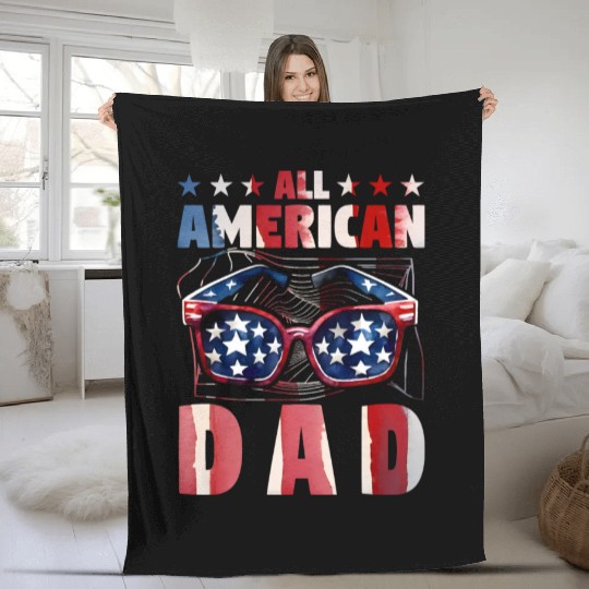 All American Dad Fleece Blankets