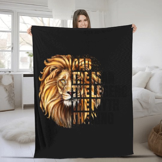 The Man the Legend Lion Fleece Blankets