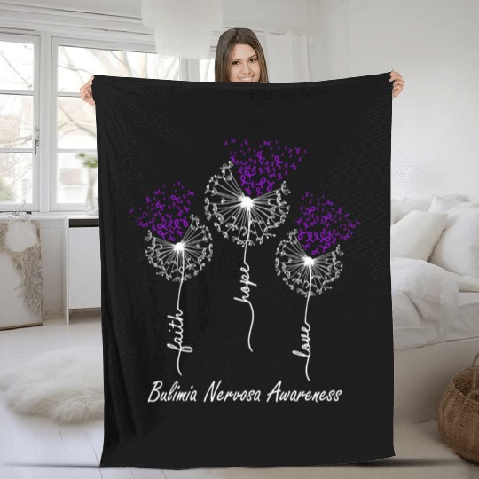 Faith Hope Love Bulimia Nervosa Awareness Fleece Blankets