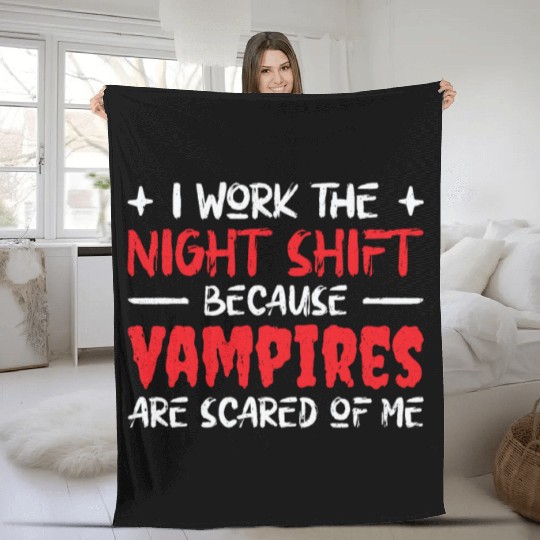 Night Shift Worker Graveyard Duty Fleece Blankets