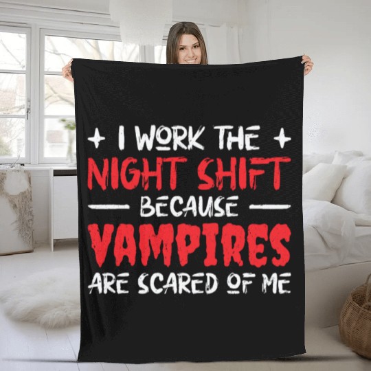 Night Shift Worker Graveyard Duty Fleece Blankets