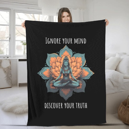 Women's Yoga Meditation Lotus Design Fleece Blankets