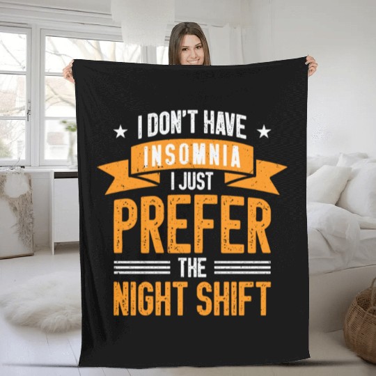 Night Shift Worker Graveyard Duty Fleece Blankets