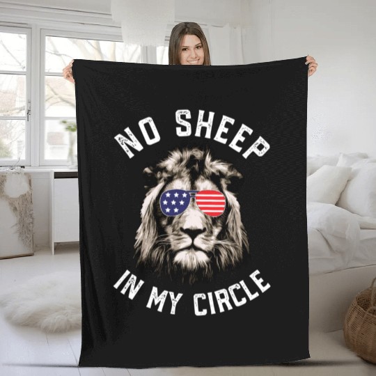 No Sheep In My Circle Fleece Blankets