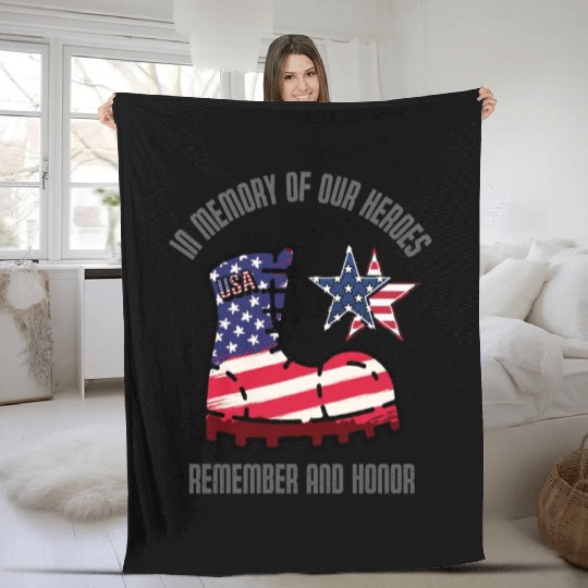 God bless America the land of the free Fleece Blankets