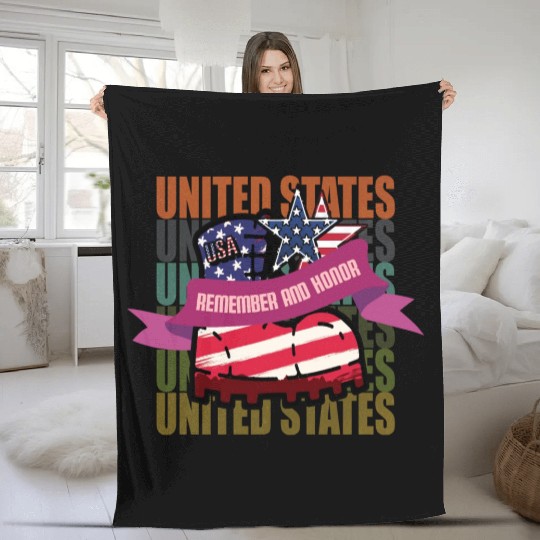 God bless America the land of the free Fleece Blankets