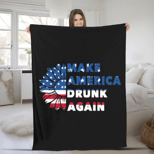 Make America Drunk again Fleece Blankets