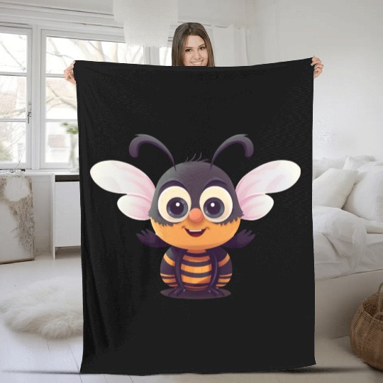 Cute Superhero Bee Bumblebee Wasp Fleece Blankets