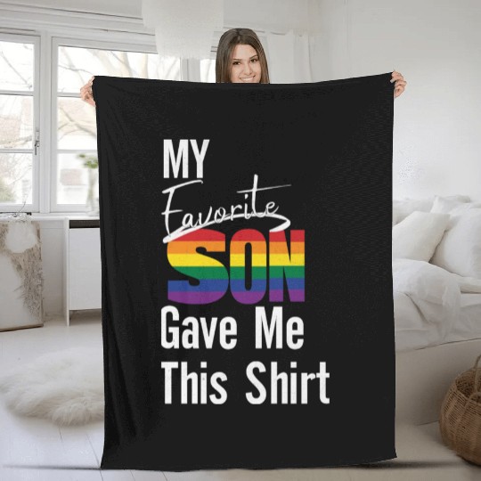 My Favorite Son Gave Me This Fleece Blankets Pride Rainbow F