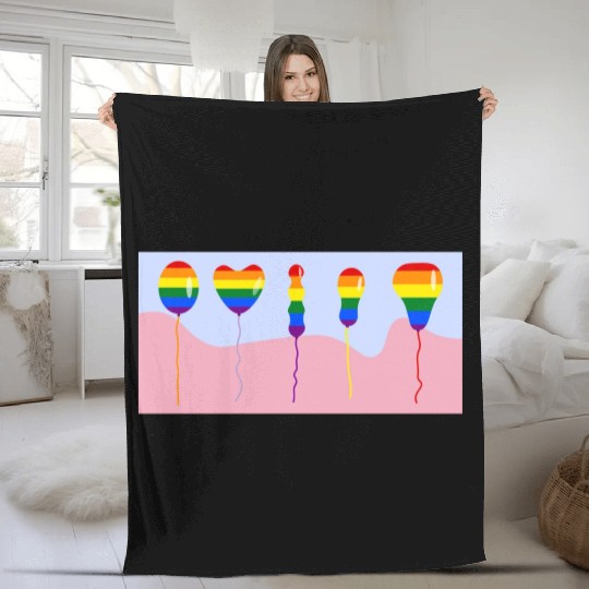 colored gay balloons men and women various shape Fleece Blankets