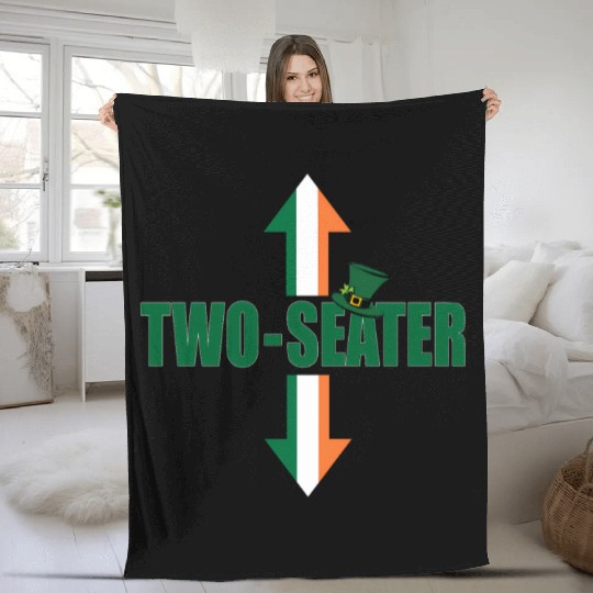 Irish Flag Two Seater Party-Trashy Humor Fleece Blankets