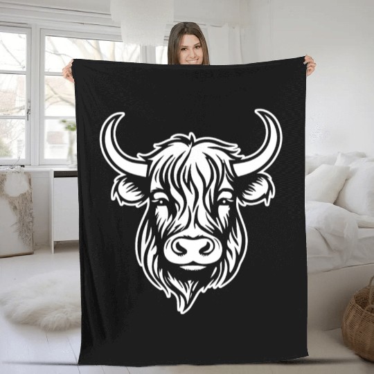 Scottish Highland Cow Fleece Blankets