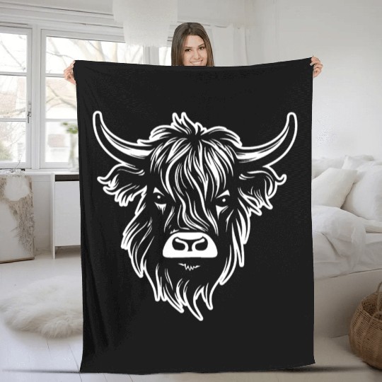 Scottish Highland Cow Fleece Blankets
