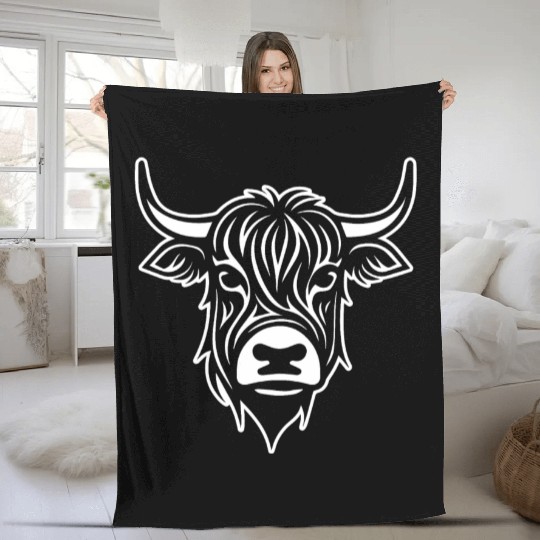 Scottish Highland Cow Fleece Blankets