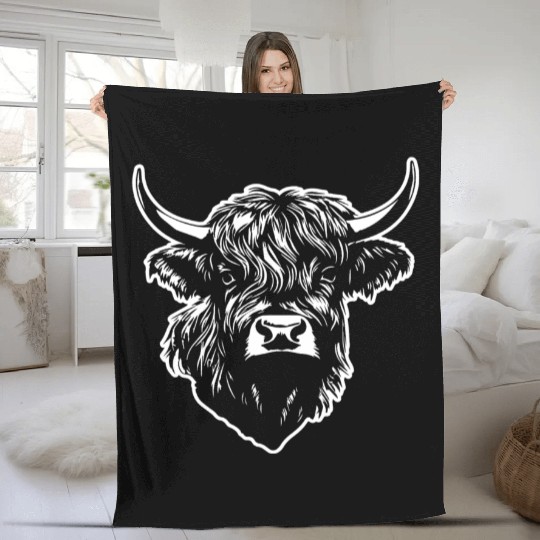 Scottish Highland Cow Fleece Blankets