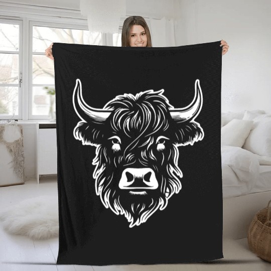 Scottish Highland Cow Fleece Blankets