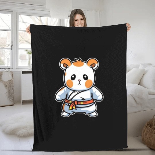 Hamster Taekwondo Martial Arts Fighter MMA Hammy Fleece Blankets