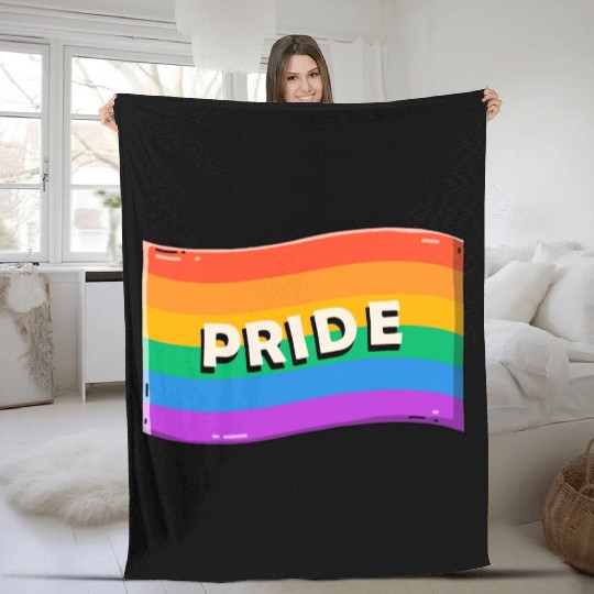 Retro LGBT Pride Flag Fleece Blankets