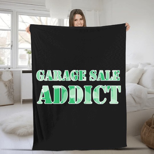 Garage Sale Addict green camo Fleece Blankets