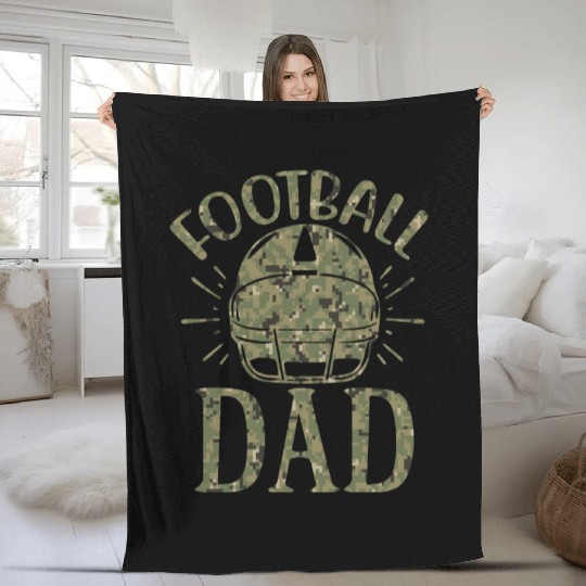 Football dad Camo Camo Camo Camo Camo Fleece Blankets